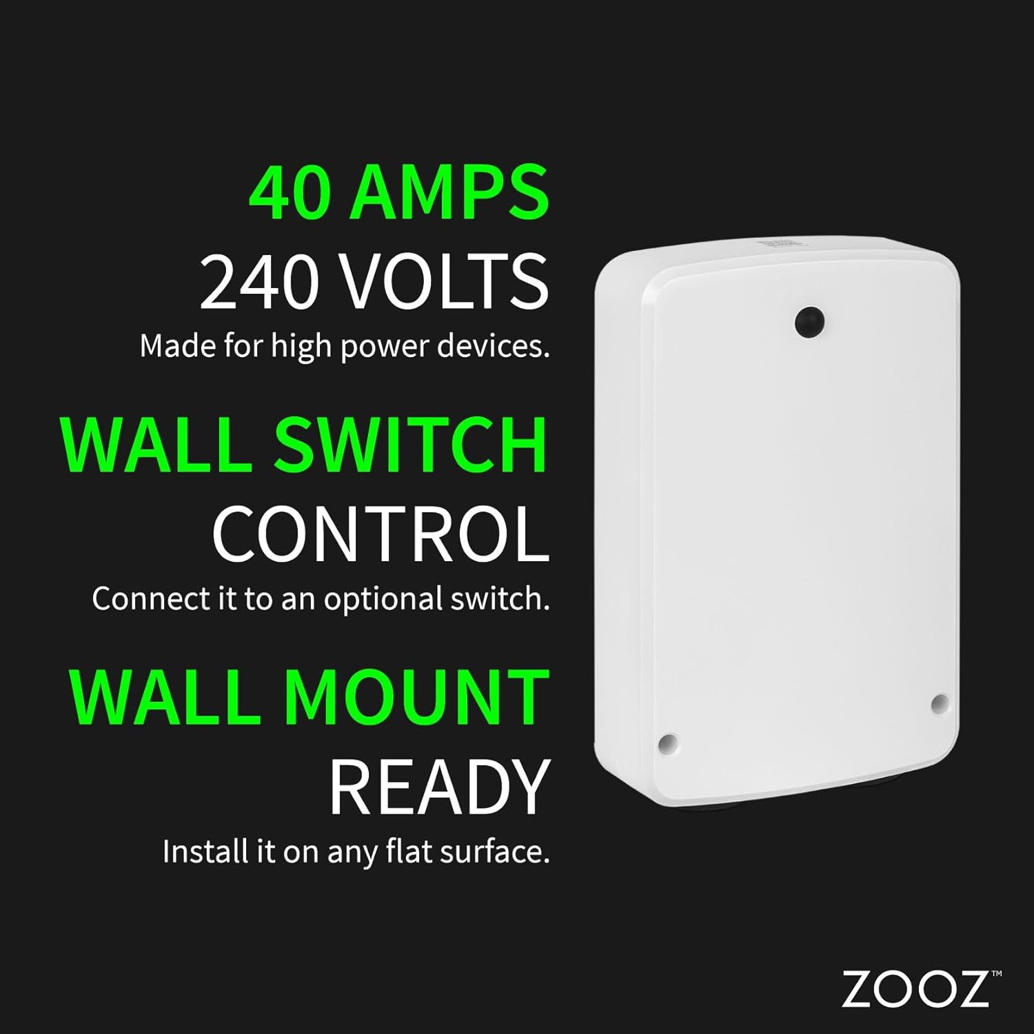 Zooz Z-Wave Long Range High Power Relay ZEN78 800LR | Z-Wave Hub Required