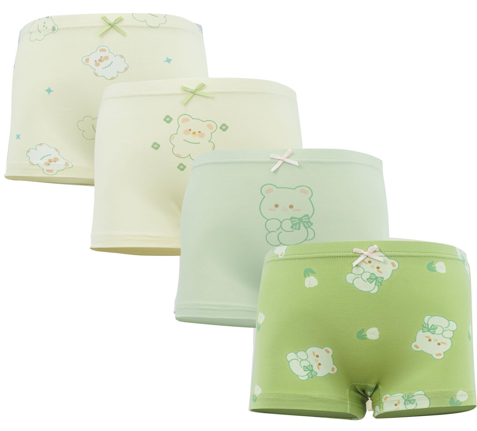 4 Pack Kids Little Girls Cotton Boyshort Underwear Soft Briefs Hipster Underwear Toddler Training Underwear