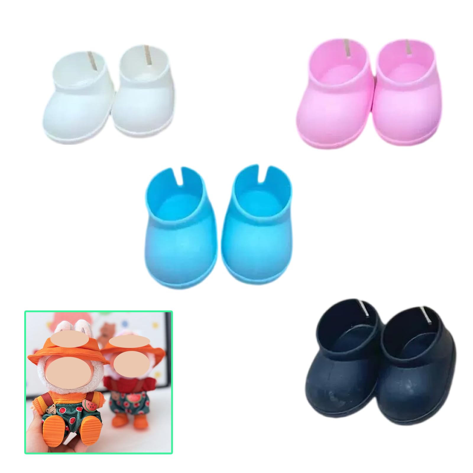 4 Pair Cute Shoes Compatible with 15cm Doll,2025 Mini Shoes for 17CM Doll Outfit Clothes Accessories