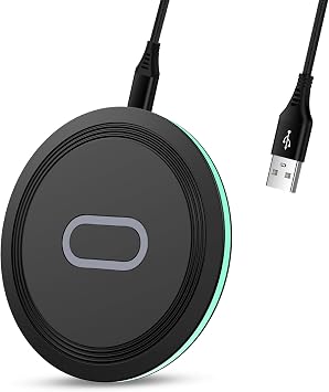 Wireless Charger, Qi Certified, Up to 15W Output, Quick Charge, Just Place Charger, Wireless Charger, iPhone 15 Charger, Quick Charge 2.0/3.0 Adapter, USB-C 2.0 Cable, Ultra-thin, Compatible with