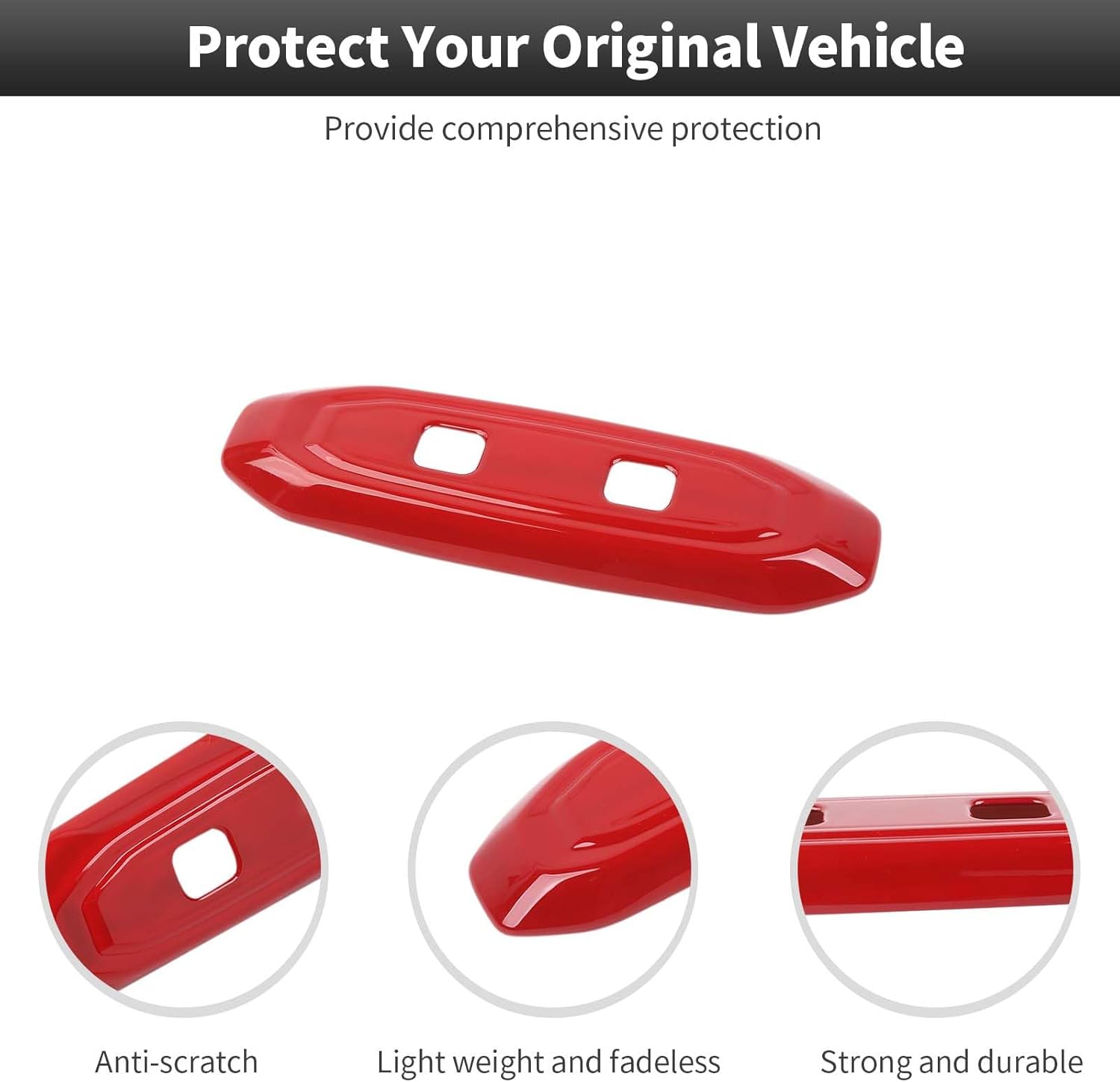 CheroCar for JL Roof Reading Light Cover Trim Interior Accessories for Jeep Wrangler JL JLU 2024+,Red