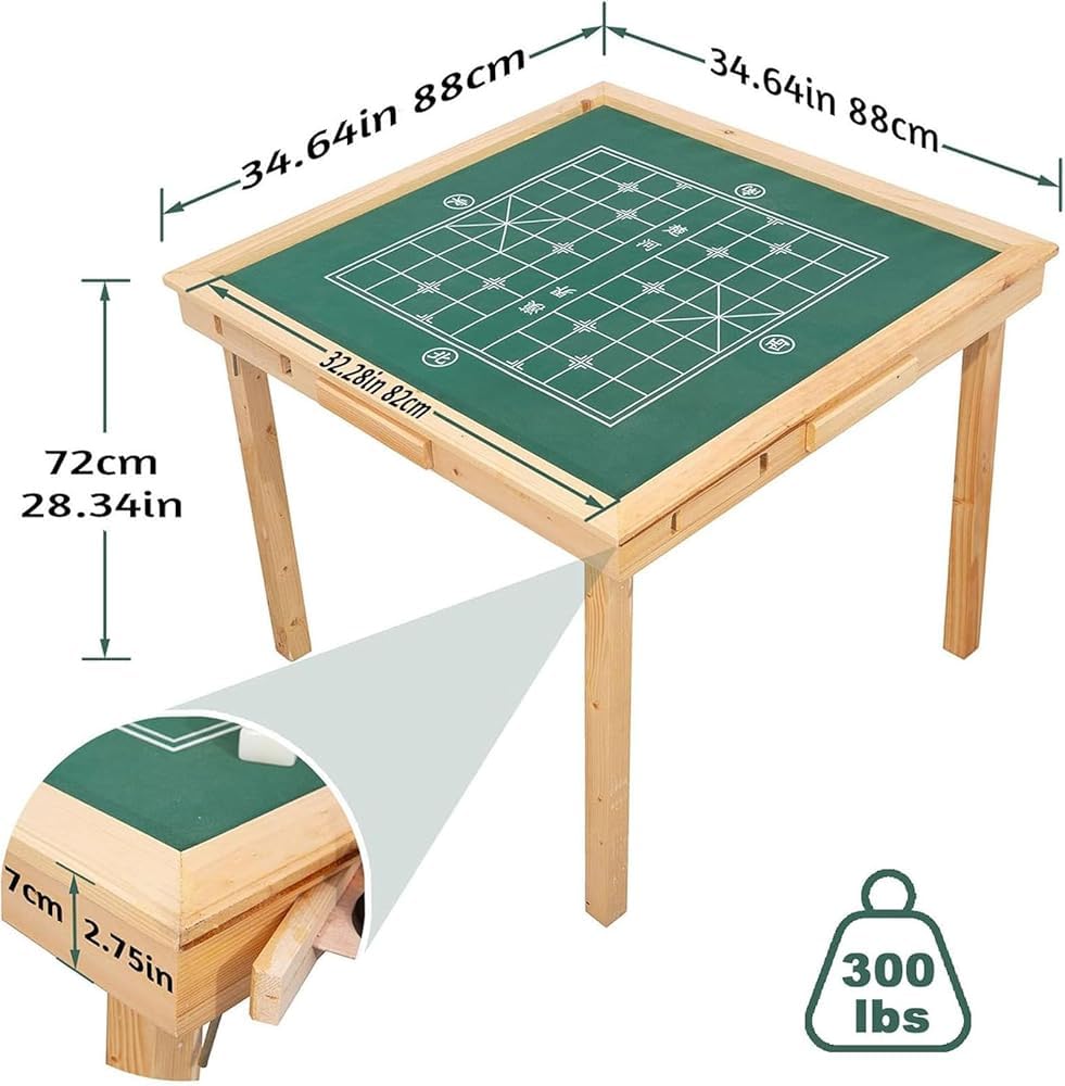 Stół Mahjong, kwadratowy składany stół do gry w pokera, gier planszowych i gier karcianych – wielofunkcyjny design dla rozrywki