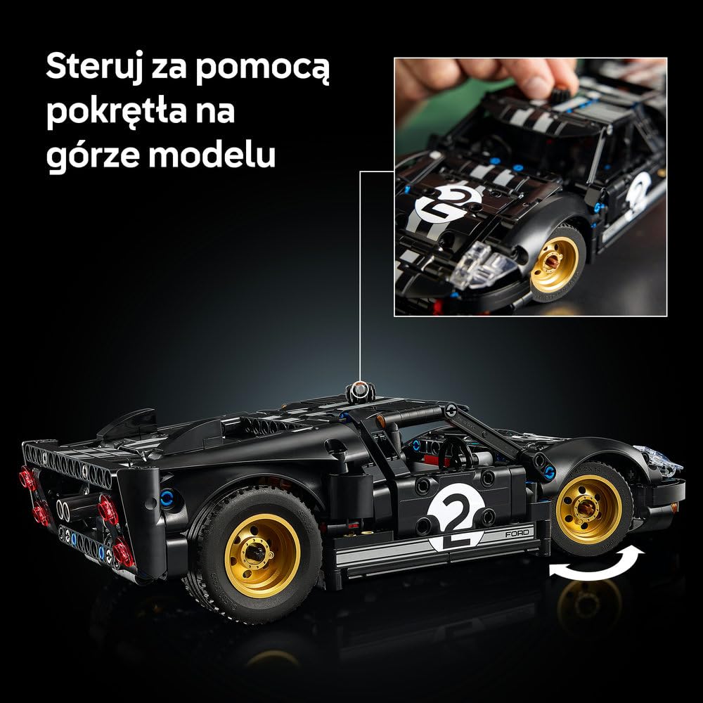 LEGO Technic Samochód wyścigowy 1966 Ford GT40 MKII 42223 | Model samochodu, klocki konstrukcyjne Technic dla dorosłych, prezent dla fana motoryzacji, 793 elementy