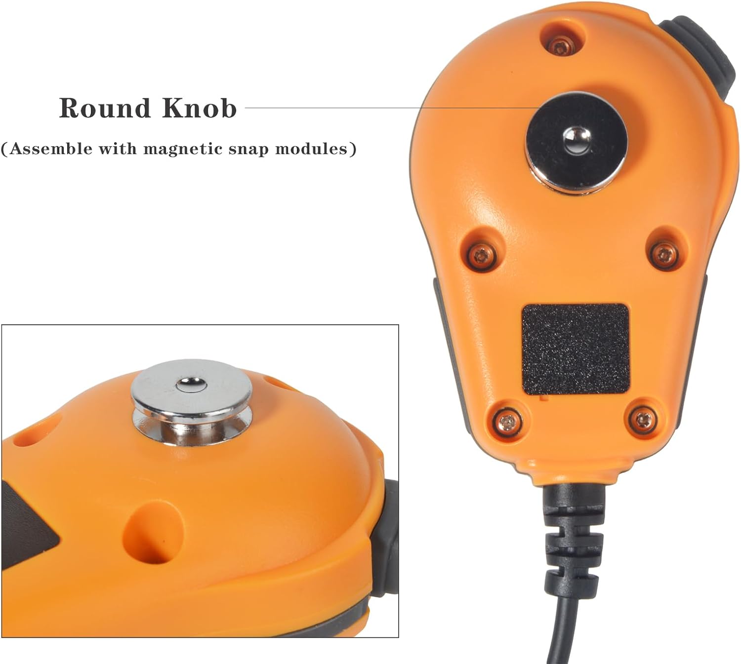 UAYESOK QX-18 Walkie Talkie Magnetic Mic for Baofeng uv-5r, Kenwood NEXEDGE Radios, Hands-Free/Transmit LED Light/Clear Audio (Yellow)