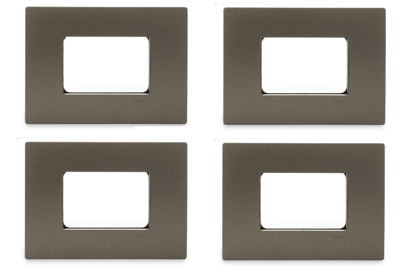 Schneider Electric Opale-3 Module Universal Grid & Cover Plate, Green Oak (Pack of 4)