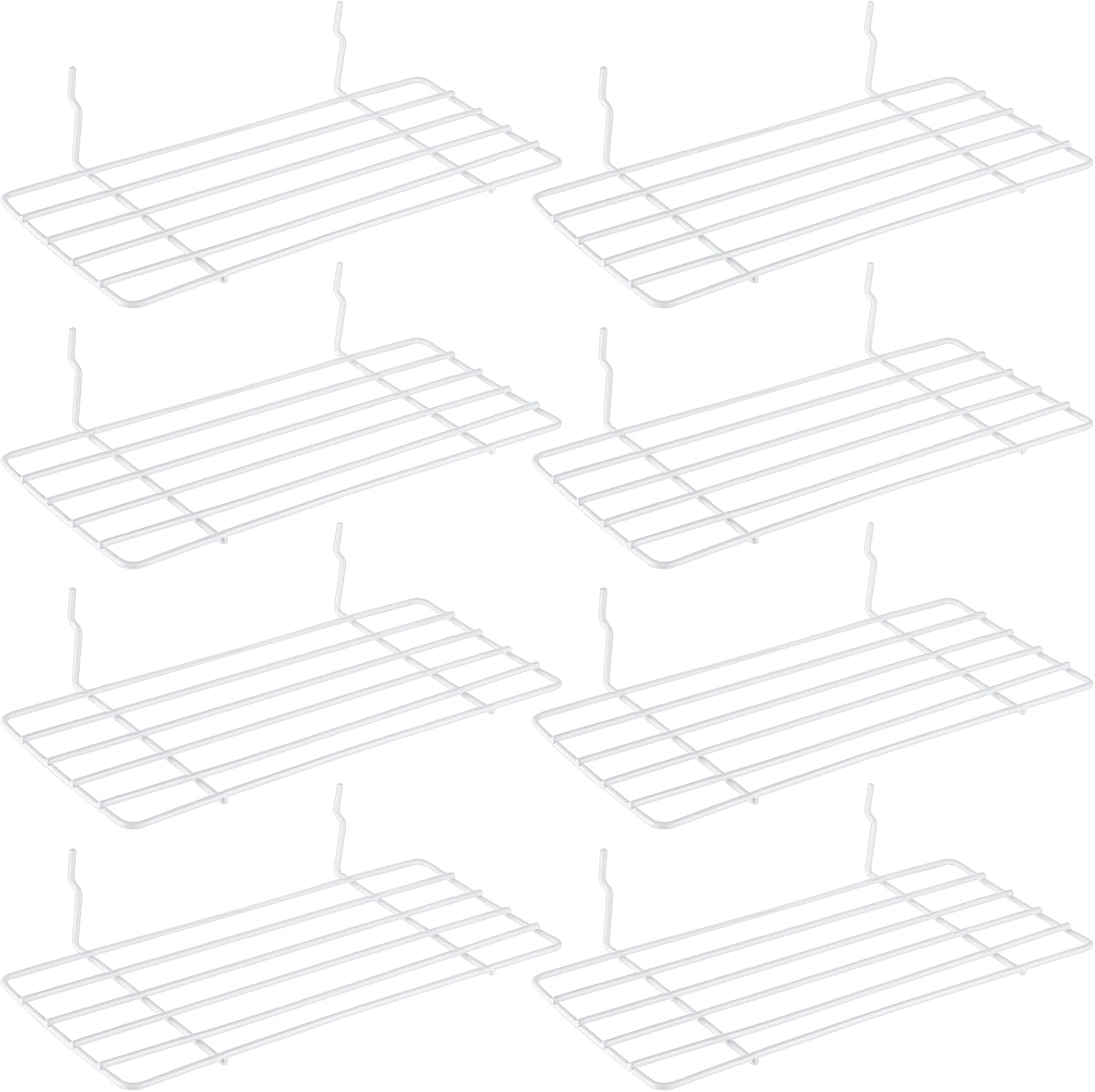 Hicarer 8 Pcs Pegboard Shelf, Metal Peg Board Hooks