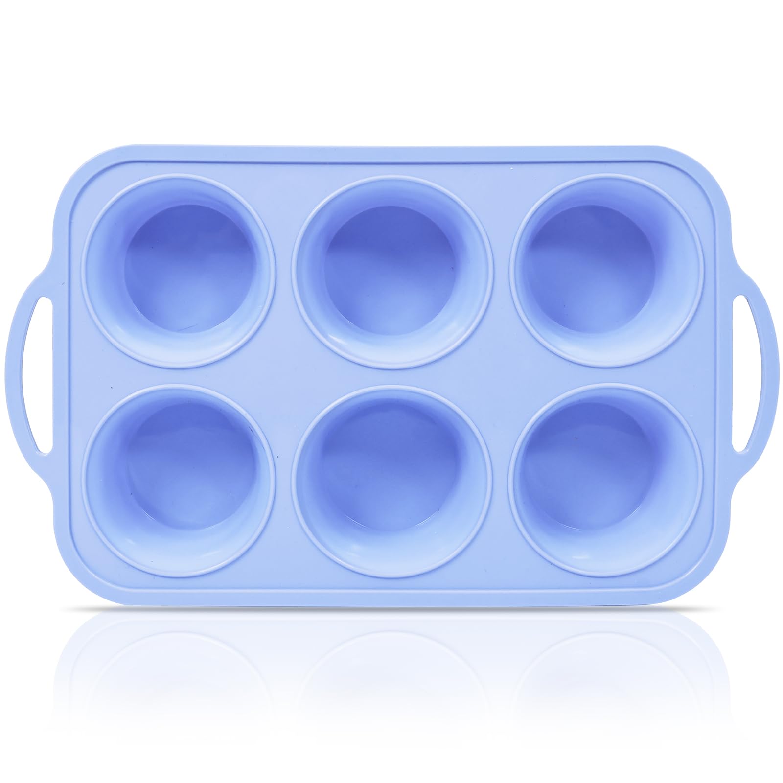 SUPER KITCHEN Muffinform Silikon mit Metallverstärktem Rahmen, Muffin Backform mit Griff, Antihaft Muffinblech Silikon, Bpa Frei Muffin Silikonform, Cupcake Form