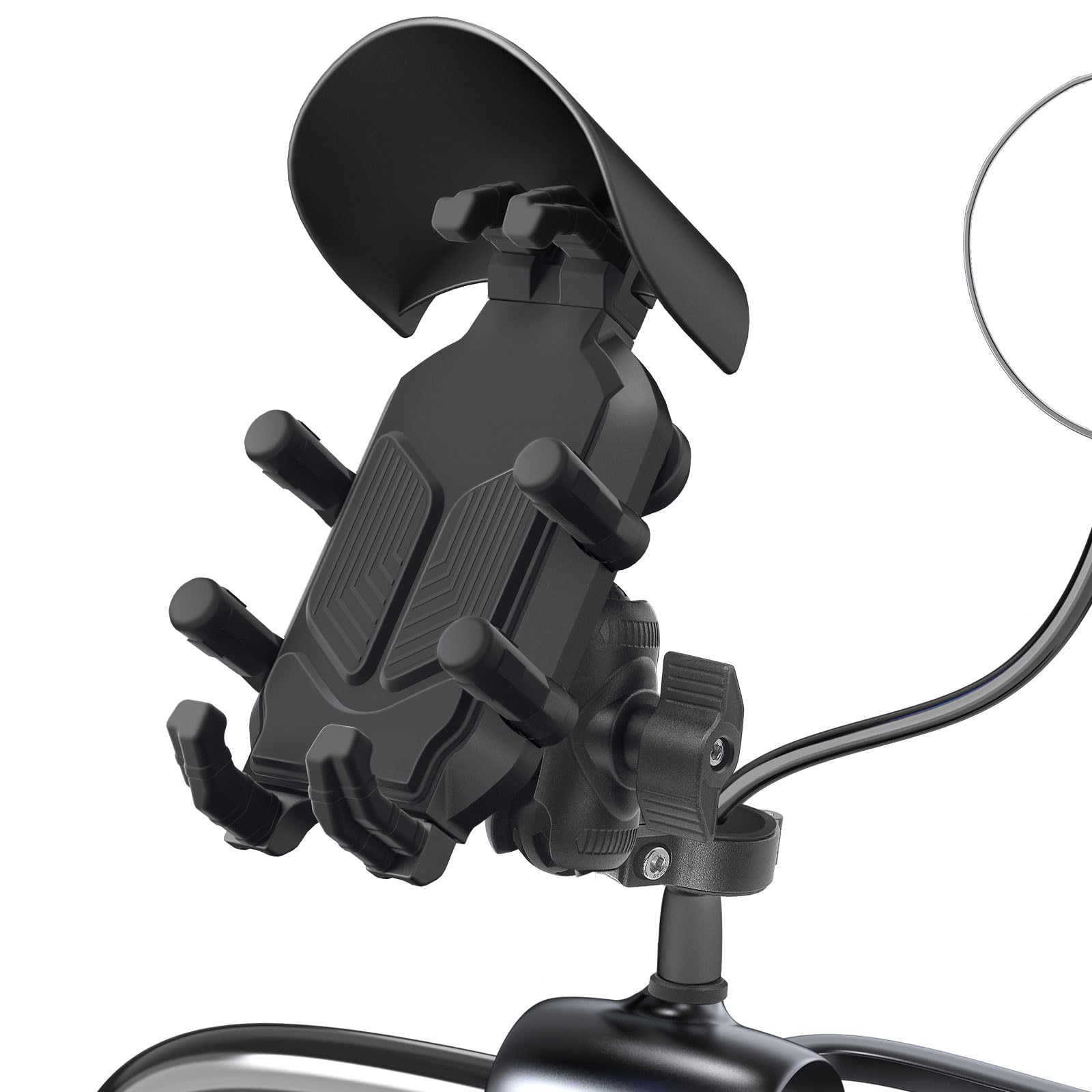Support de téléphone pour moto et vélo avec amortisseurs de vibrations pour smartphones de 4,7 à 7,2 pouces réglable