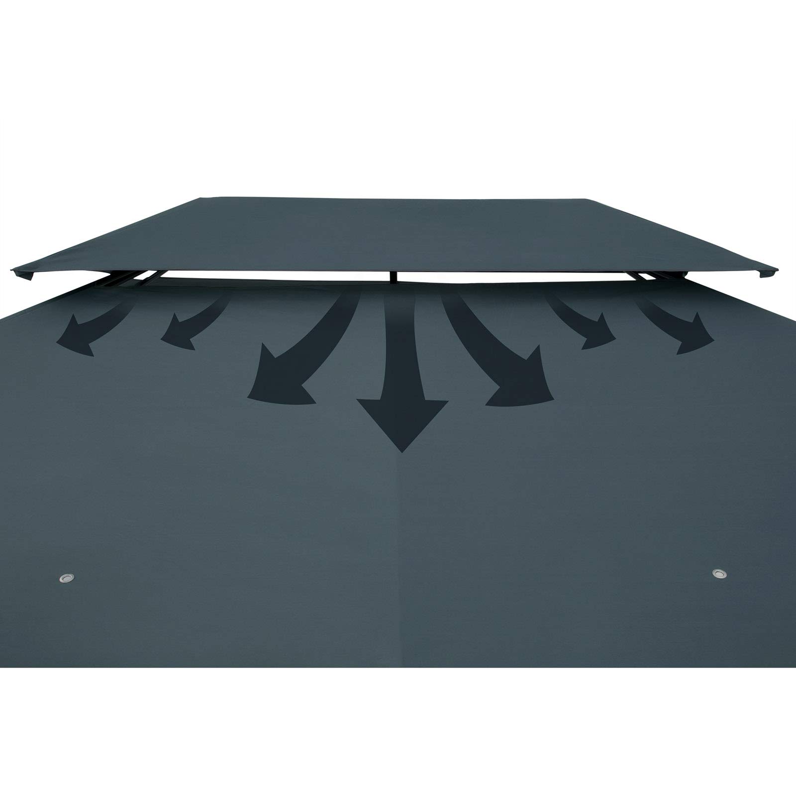 CASARIA® Cenador Topas 3x4m Metal Repelente al Agua UV50+ Paredes Laterales Carpa Jardín Antracita