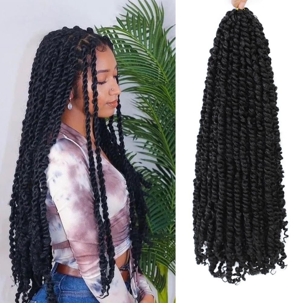 Felek Passion Twist Crochet Hair 6-24inch 8 Packs Pre Looped Twist Crochet Hair For Black Women Natural Soft Pre Twisted Passion Twist Crochet Hair (1B, 24inch) 24 Inch 1B
