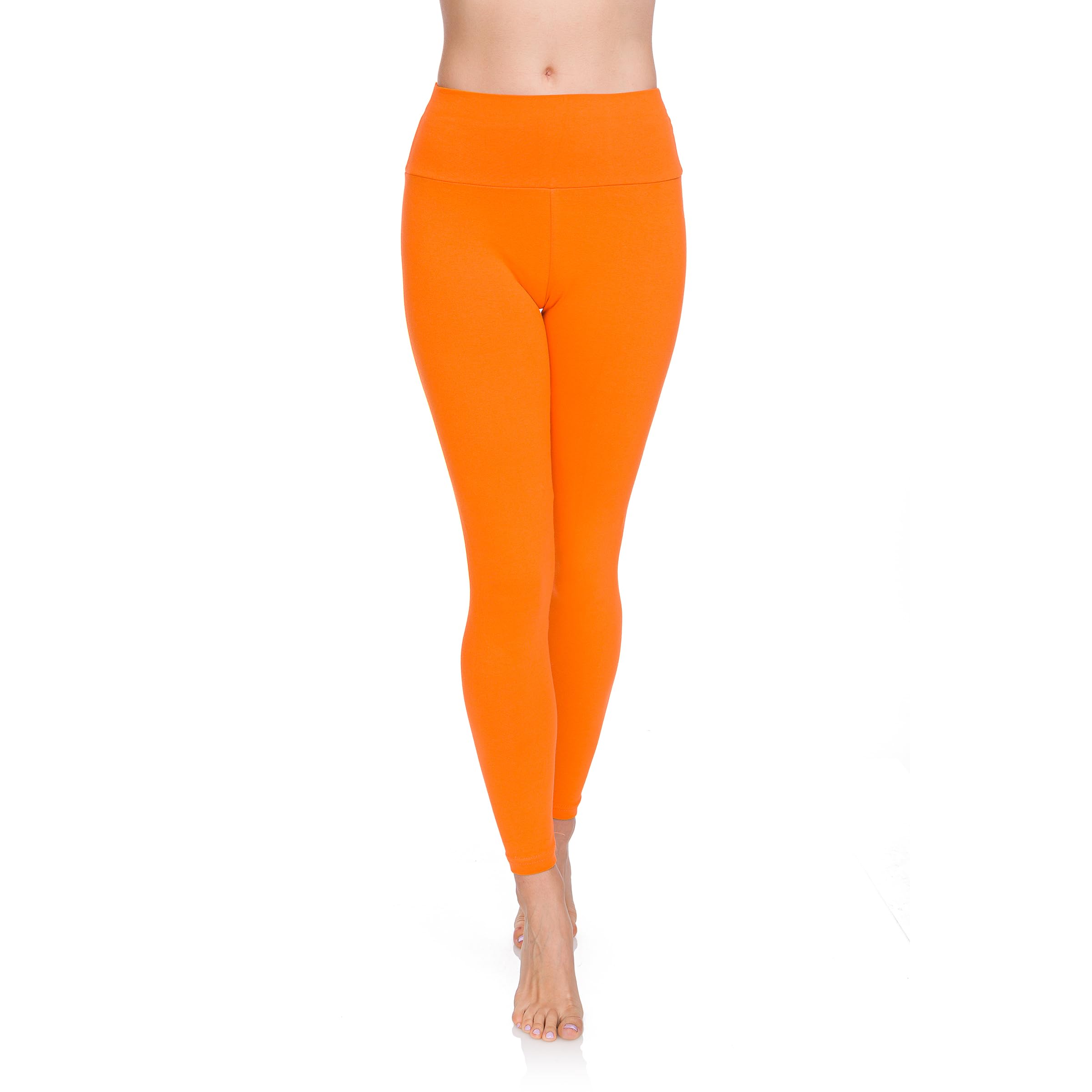 Soft Sail Damen Leggings, hohe Taille, Bauchkontrolle, weiche Baumwolle Gr. 38 EU/M orange