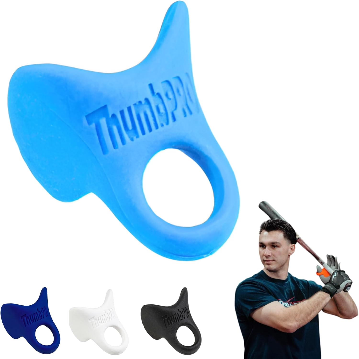 ThumbPRO Baseball Thumb Guard - Batting Aid & Grip Enhancer - Reduces Sting, Improves Swing - for Baseball & Softball - All Levels, Left/Right Hand - 3 Sizes
