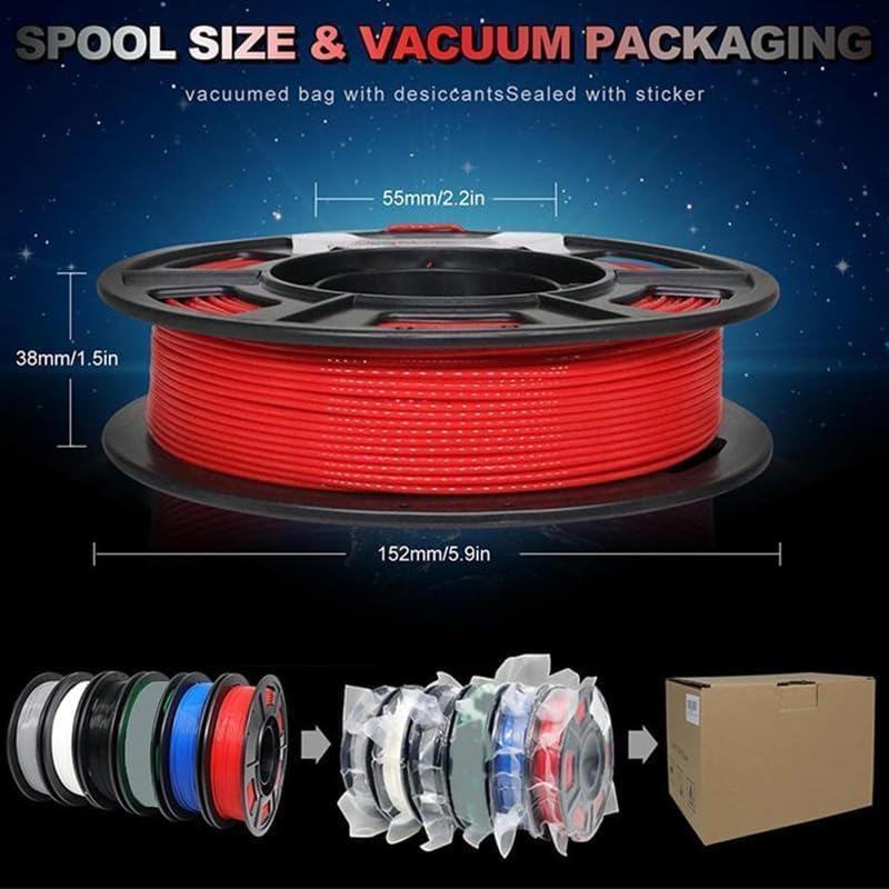 Image of 3D Printer Filament Bundle 1.75mm Filajoy3D 6 Pack 250g Dimensional Accuracy + /- 0.03mm for Most FDM 3D Printers Black White Gray Red Blue Transparent
