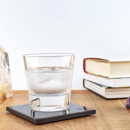 Miniatura 8 de Kit moderno de agua viva ŌM Shungite y placa de carga de shungite con cubo de Metatron | Azulejo cuadrado grabado en piedra | Kit de bolsa de grava