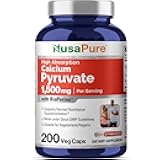NusaPure Calcium Pyruvate 1500mg 200 Vegetarian Caps (Non-GMO, Vegan) - 750mg per caps