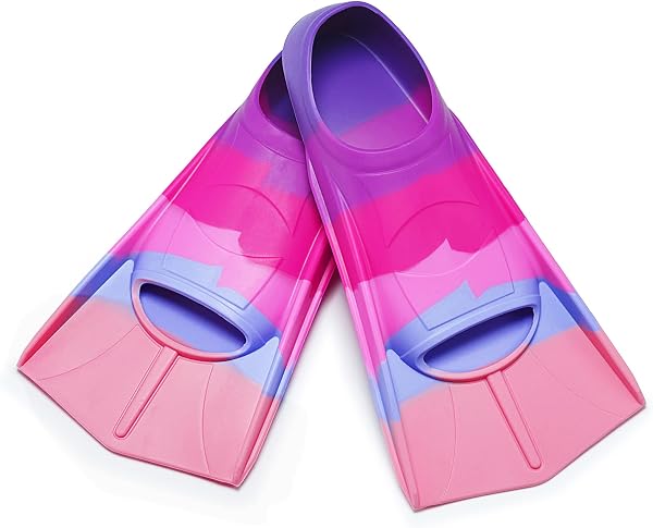 Prsca Kids Swim Fins,Short Youth Fins Swimming Flippers,Swim Training Fins for Lap Swimming,for Children Girls Boys Begi