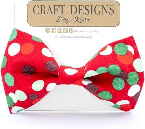 Christmas Collar For Dogs, Christmas Dots Pet Collar, Xmas Dog Bow Tie, Red Holiday Dog Bowtie, Personalized Dog Collar, Xmas Gift Pet, Holiday Pet