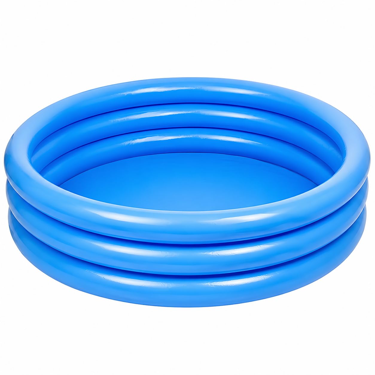 Inflatable Paddling Pool, 1.68m Round 3-Ring Garden Pool, Durable PVC Outdoor Swimming Pool, Quick Inflate Family Splash Pool for Garden & Summer Play