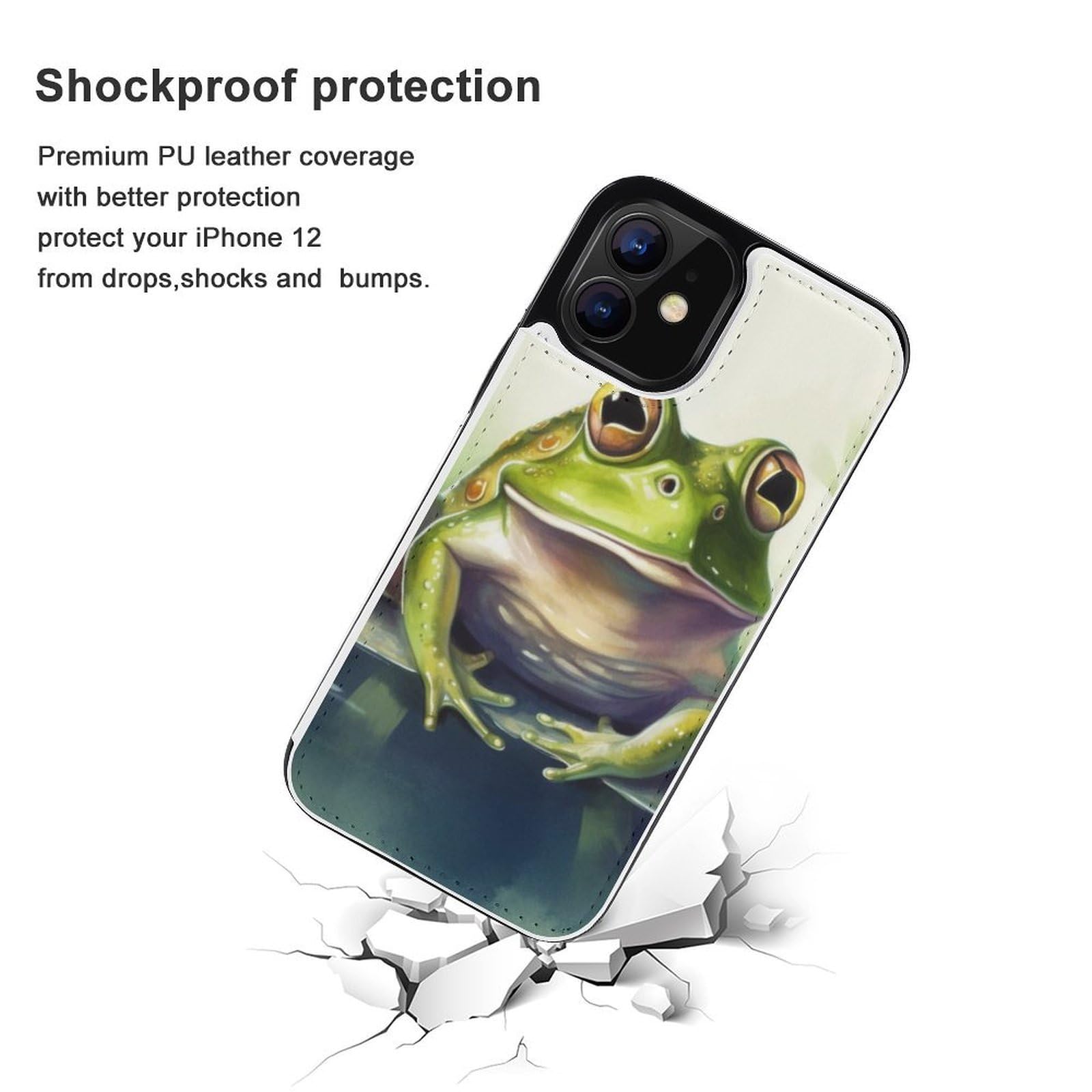Fundas tipo cartera para iPhone 12, funda de piel con tapa y ranuras para tarjetas