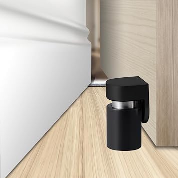 Door Stoppers Robust Magnetic Door Stopper and Holder for Enhanced Door Security, Fit for Doors Under 2.5 inches Anti-Rust Stainless Steel Door Stops 1, Black 1PCS