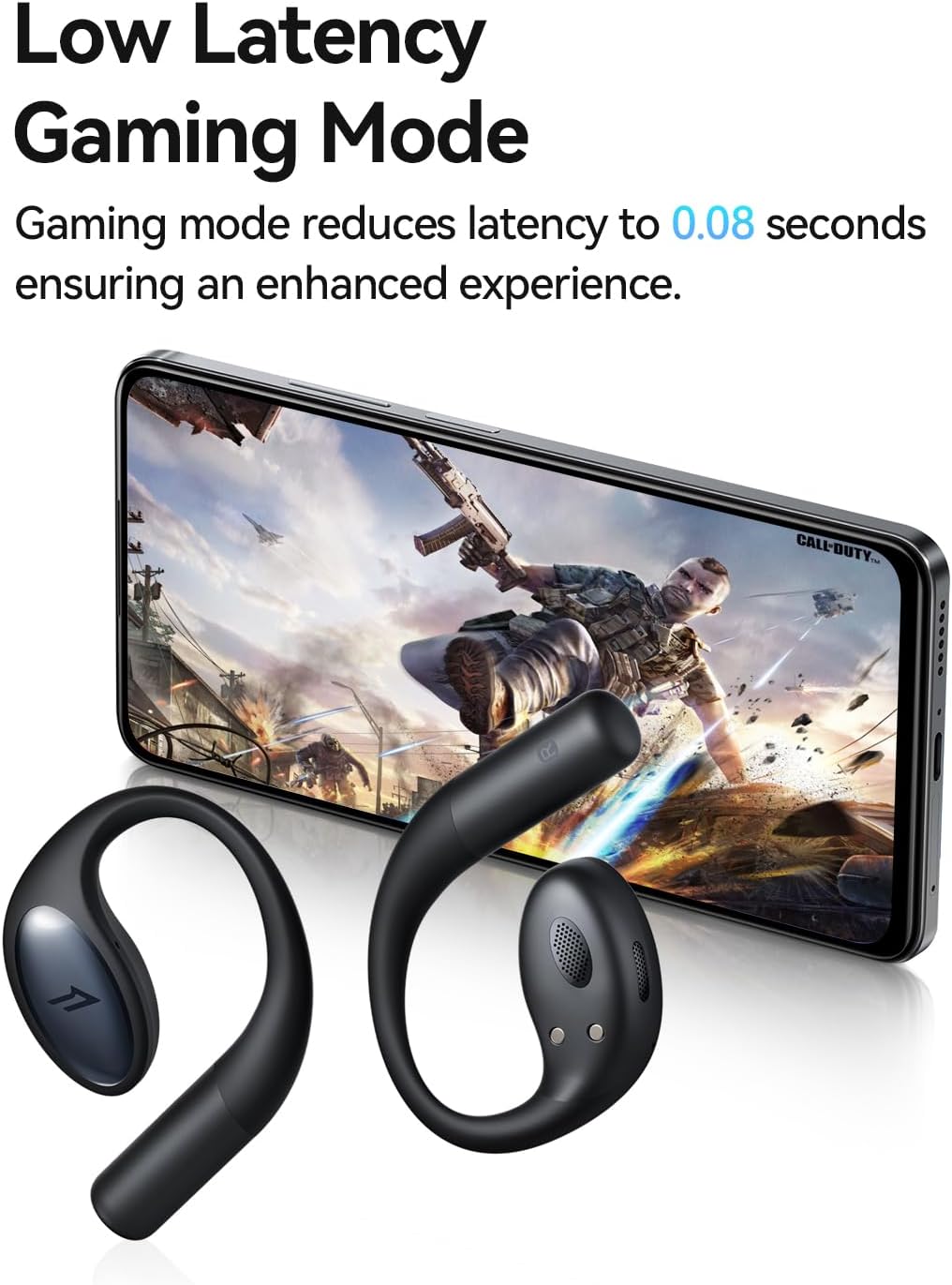 1MORE S51 Open Ear Headphones - Lightweight Secure Fit, Open Ear Earbuds Wireless Bluetooth, 40H Playtime, Bass More+, IPX5 Waterproof, Clear Calls, Game Mode - Image 8