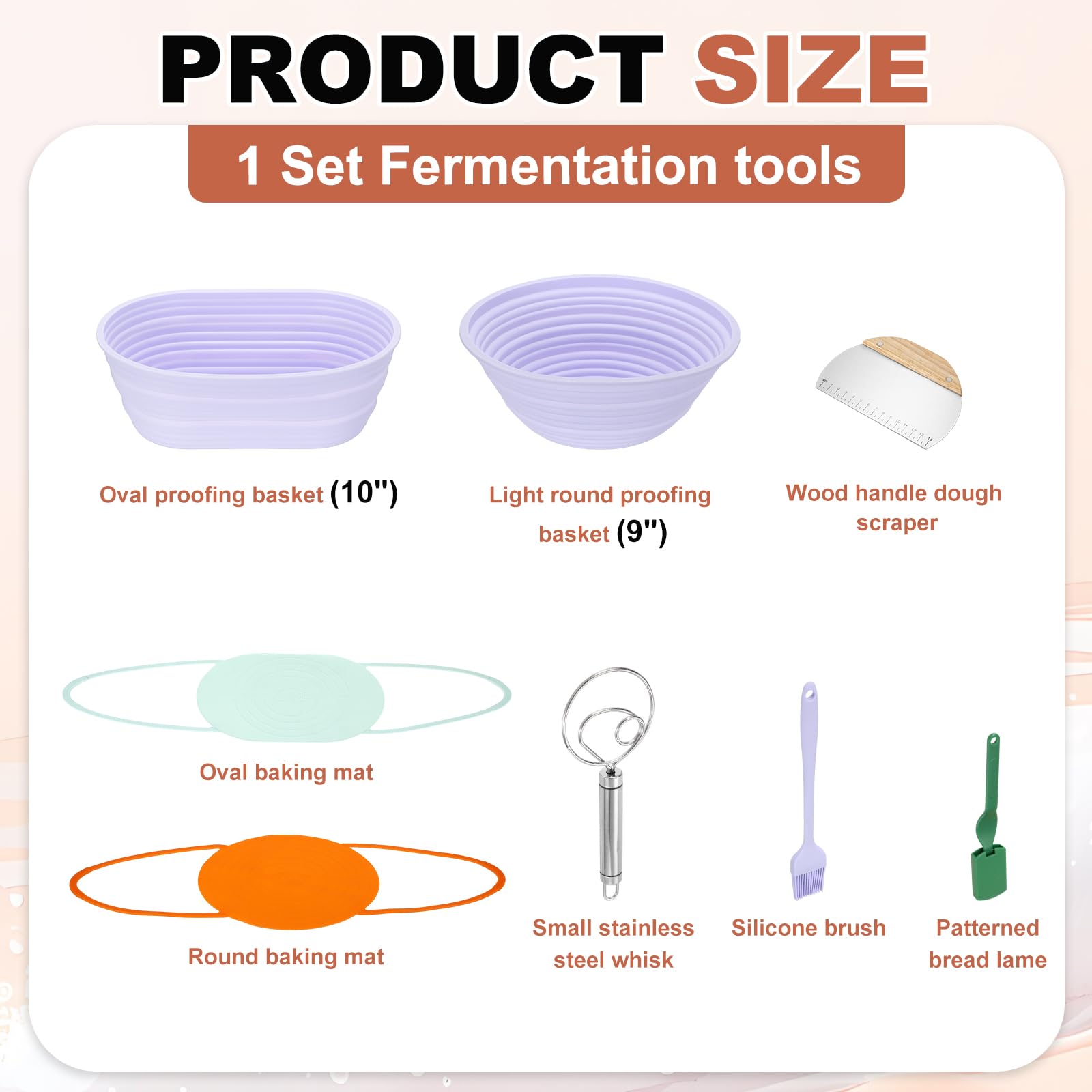QUARKZMAN Kit de levain (23 cm rond et 25 cm ovale) violet + violet