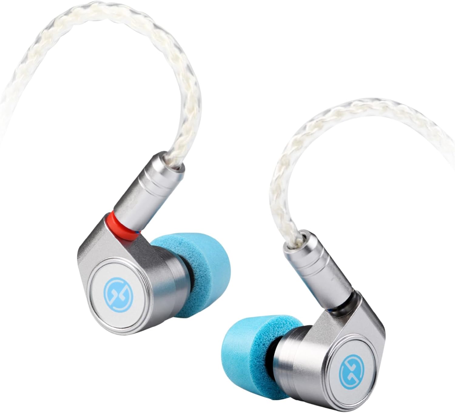 TINHIFI T2 Earphone Dual Dynamic Earbuds Strong Rhythm Metal Earphones Silver Interchangeable Cable (TINHIFI T2 DLC)