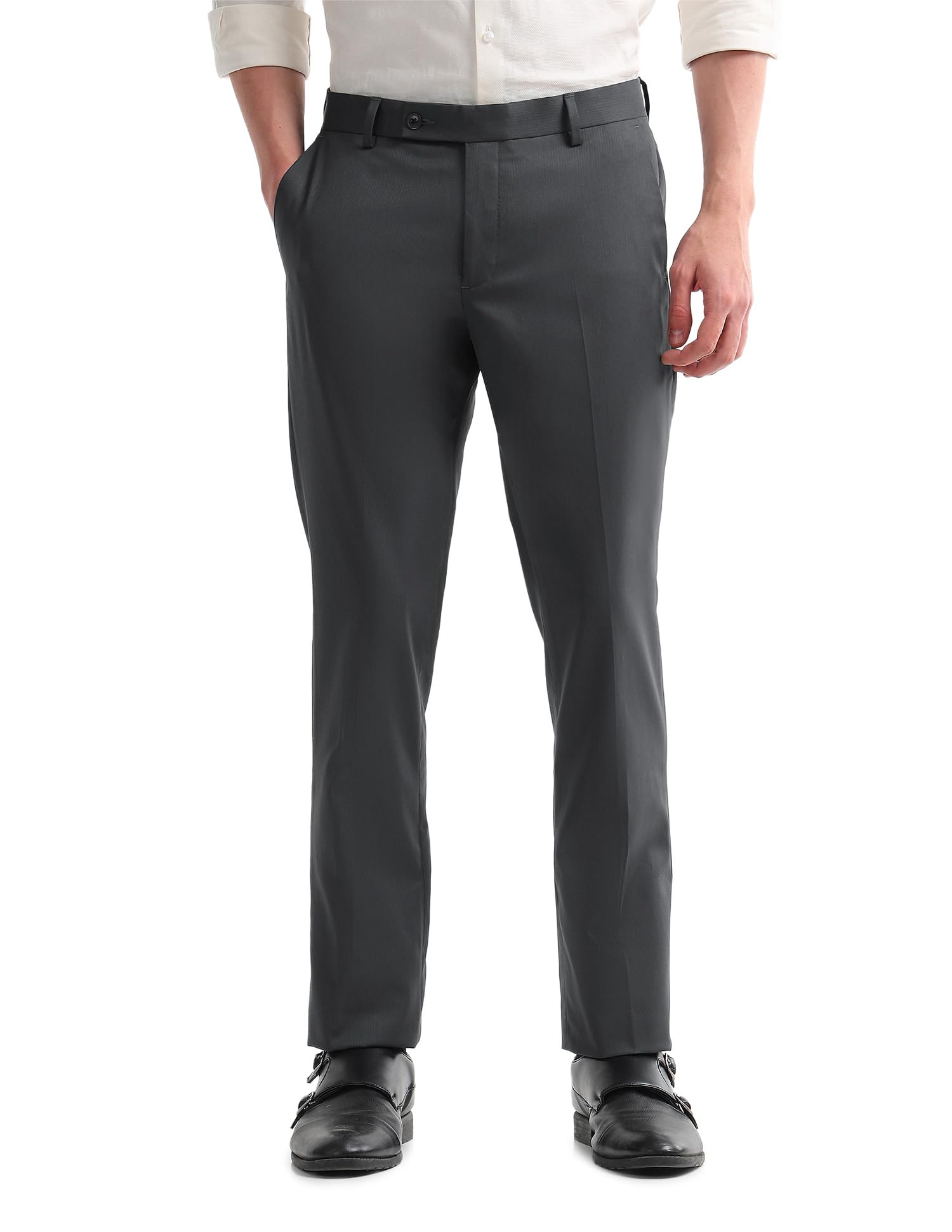arrow Mens Charcoal-Grey Pants-picture-42