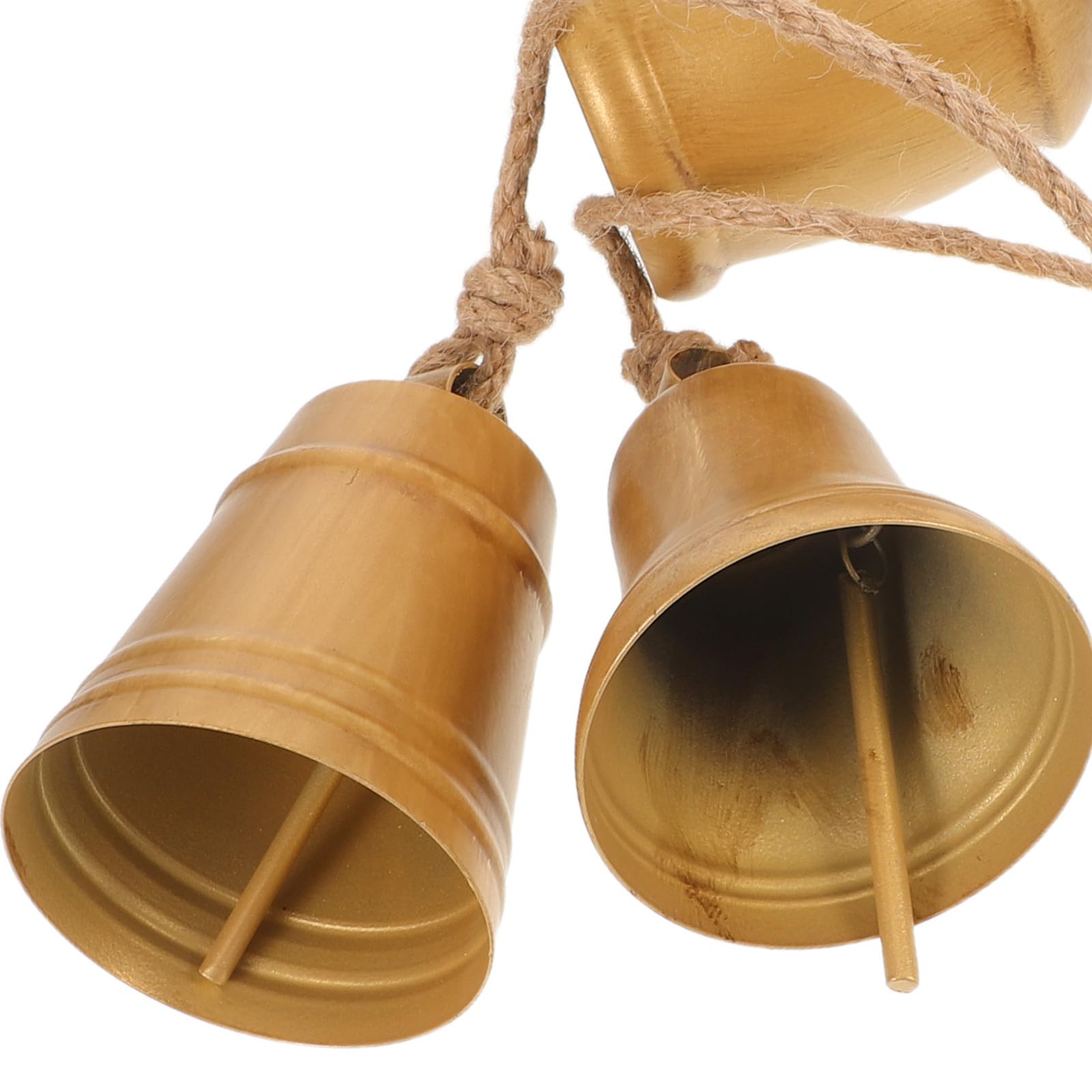 Toyvian 4 Pezzi Campanella Decorativa in Metallo con Corda per Natale, Oro | Decorazione Rustica per Casa e Porta, Suono Nitido, Compatta, Facile da Appendere, Atmosfera Festiva