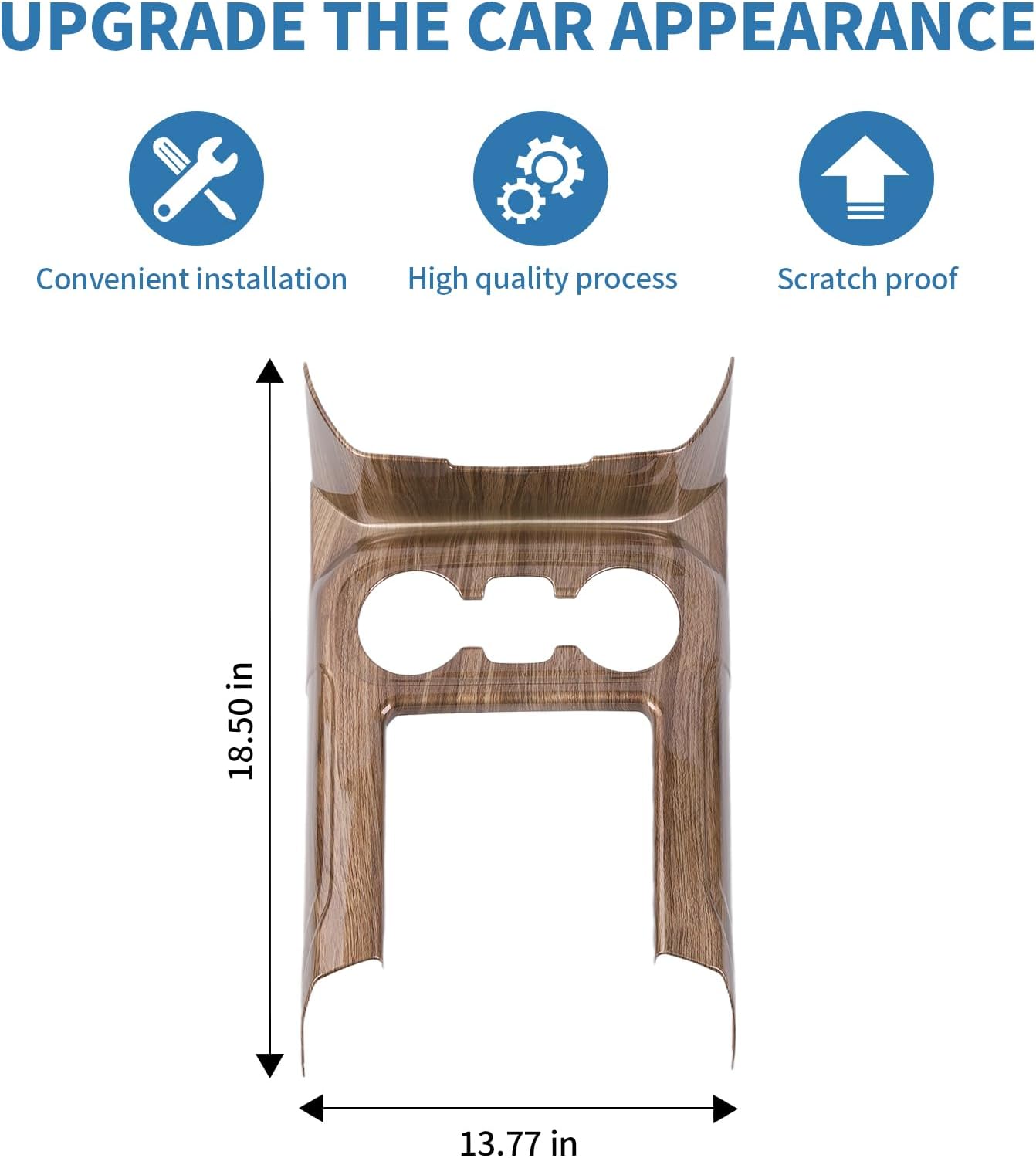 for Silverado Wood Grain Gear Shift Panel Trim Cover for Chevy Silverado 2019-2021 for GMC Sierra 2019-2022 ABS Interior Accessories 1pc