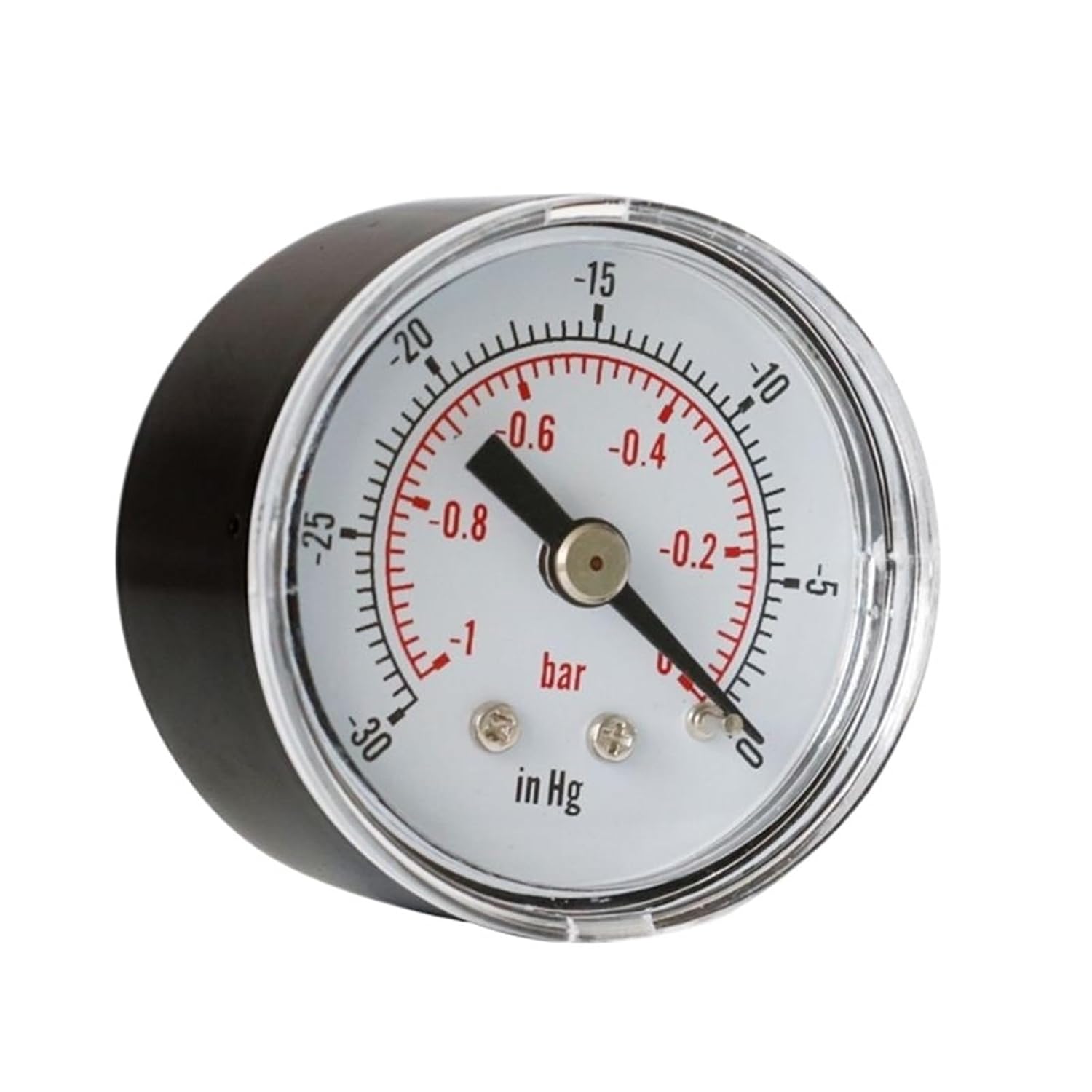 1pcs Dial Type Vacuum Pressure Gauge Back Mount Connection 1/8 BSPT Vacuum Gauge 0/30" Hg & 0/-1 Bar Used for Industrial