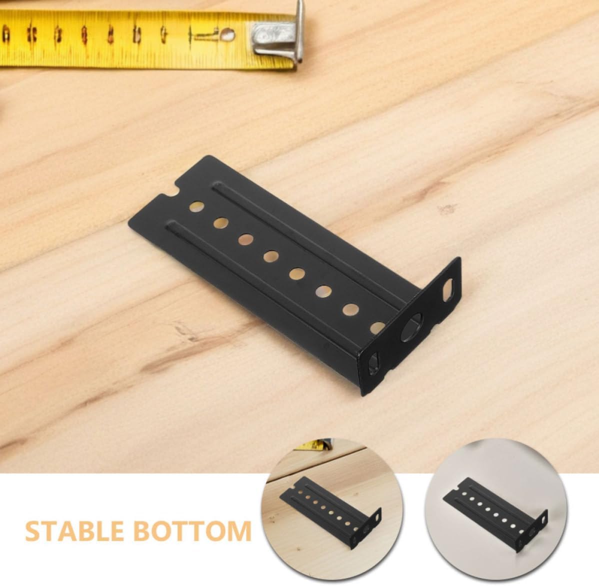 POPETPOP Extended Keyboard Drawer Slide Rail Bracket with Bottom Support, Stainless Steel Weight Distribution and Loadbearing Capacity, Reinforced Structure for Professional Design