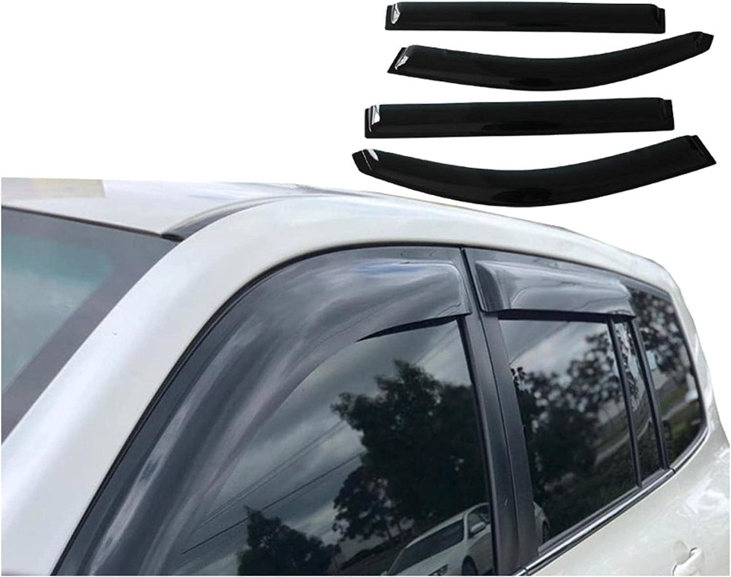 PANXUC Car Wind Deflectors for Kluger 2014-2020, Side Window Wind Rain Deflector Window Visor Sun Rain Guard Smoke Guards