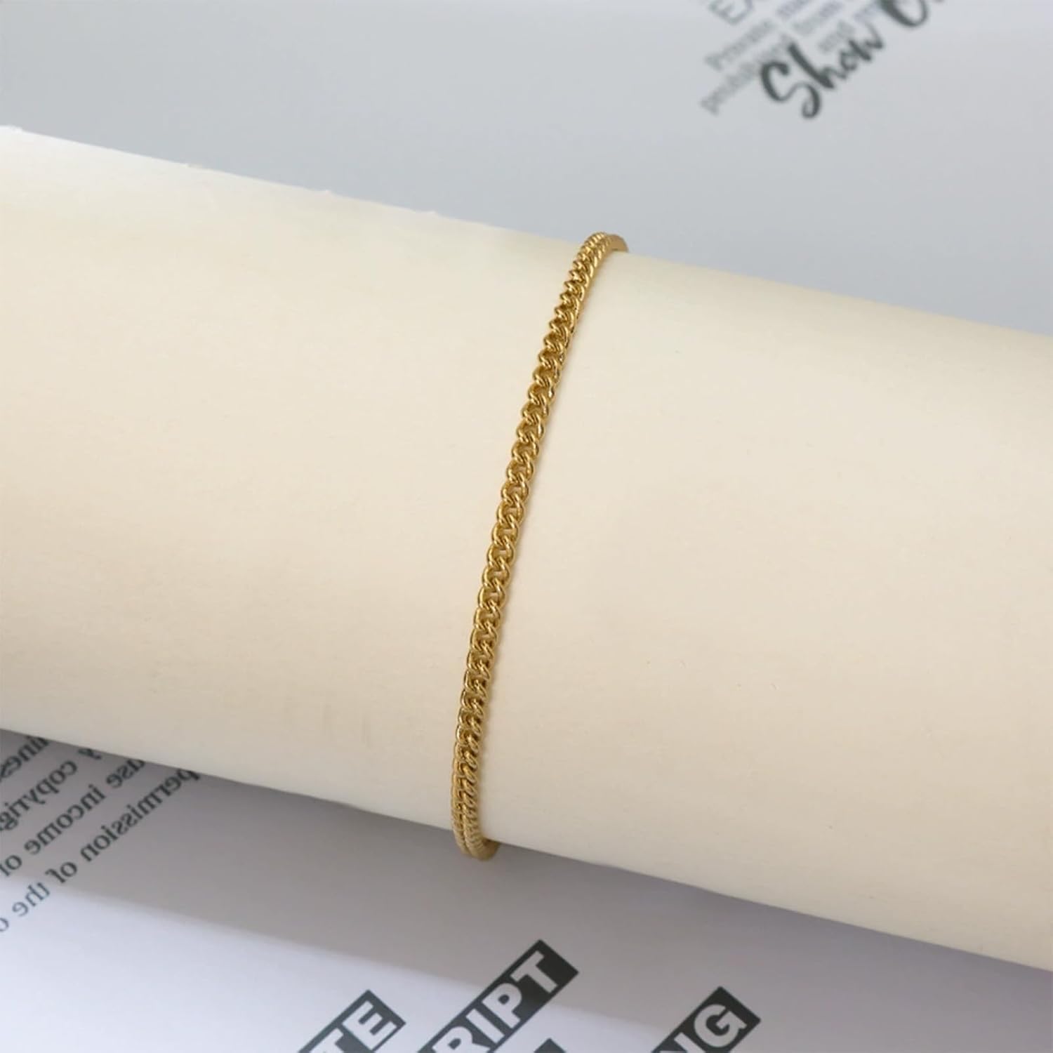 YANCHUN Bracelet Stack for Women Gold Stackable Bracelets Non Tarnish Link Bracelet Gold Beaded Bracelets for Women Elegant Layered Jewelry Sets - Image 7