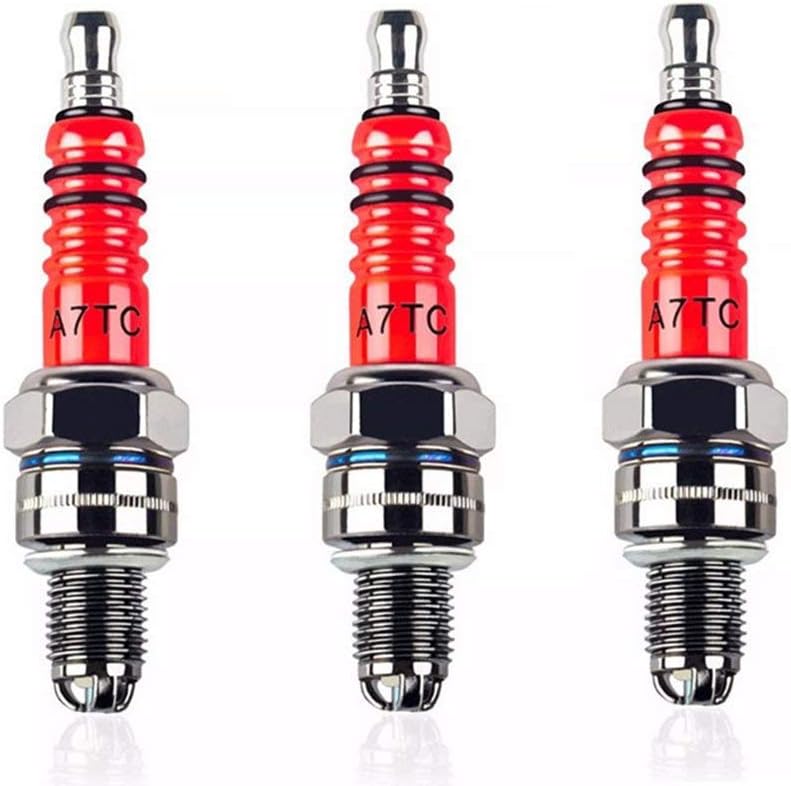 Triple Electrode 3pcs Spark Plug A7TC for GY6 50 cc 70cc 90 cc 110cc 125 cc 150cc ATV Dirt Bikes Scooters & Kazuma Roketa Sunl Taotao Baja Redcat Honda CRF50 DAX