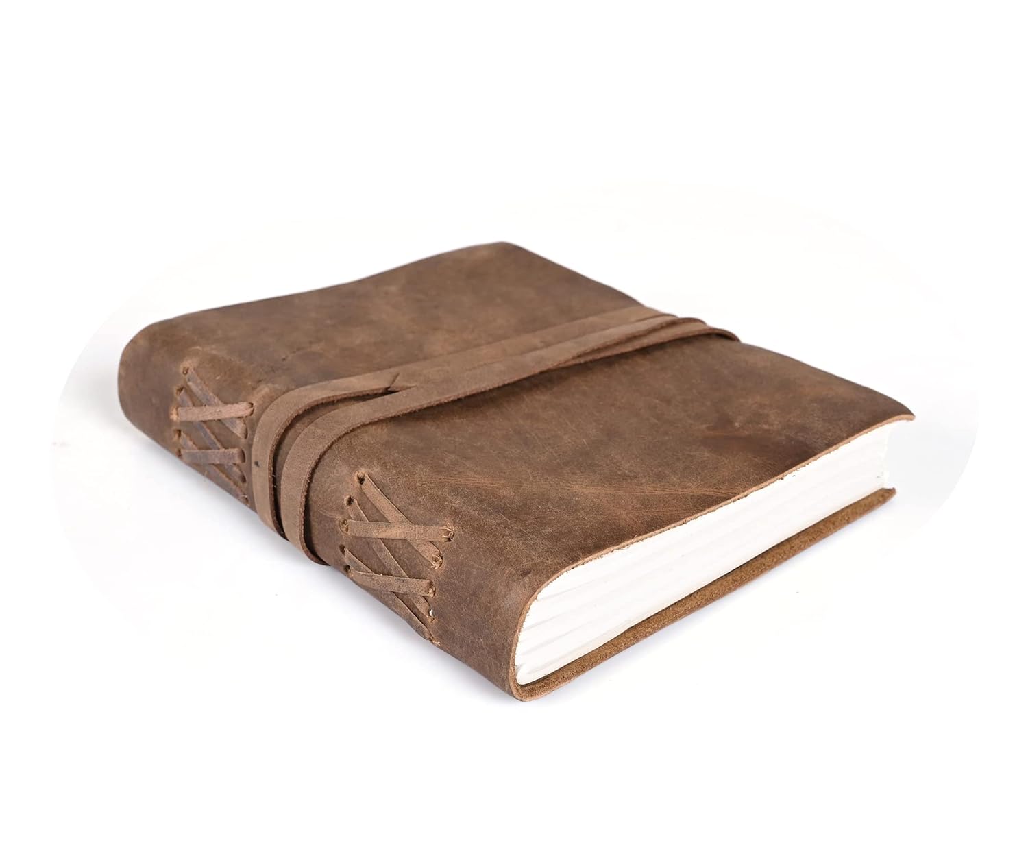 Rustic Vintage Leather Journal Travel Diary, Handmade Bound Notebook For Men & Women, Antique finish, genuine Buffalo Leather- Quality Unlined Cream Paper Perfect for Notes, Art Sketchbook, 8X6 Inch      Leather Bound – Big Book