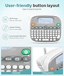 Rongta Label Maker Machine with Tape, Bluetooth Label Waterproof Labels, TM95 12mm Portable Labeling Maker Home Organization for Office School Teacher Supplier (Label Maker with 1 Tape, White)