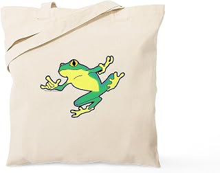 CafePress ASL Frog In Flight Tote Bag Natural Canvas Tote Bag, Reusable Shopping Bag