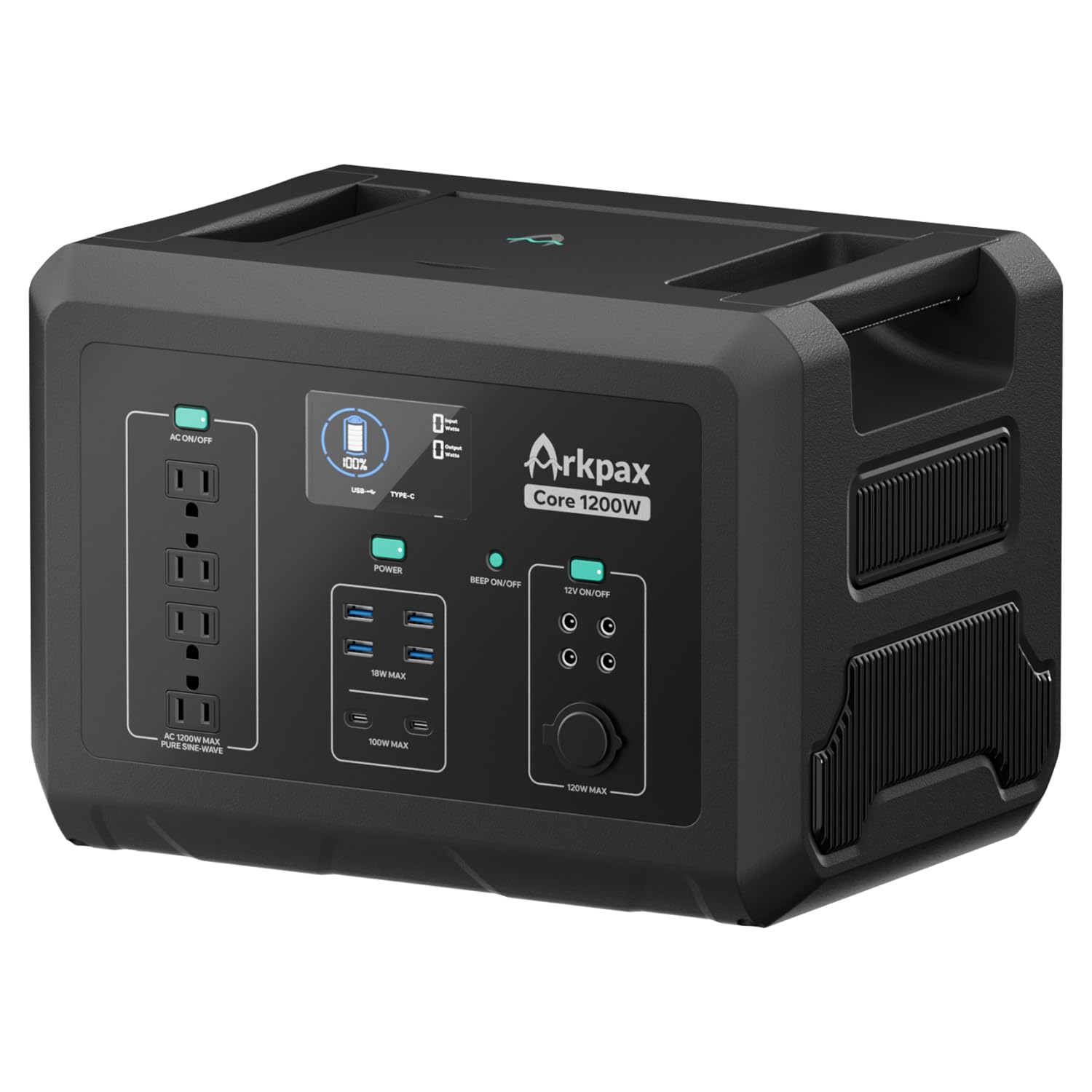 Portable Power Station Core1200W 1024Wh LiFePO4 LFP Battery 1200W Peak 2400W 1 5 Hr Fast Charge Solar Generator