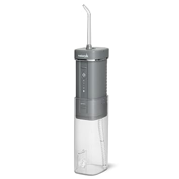 Waterpik Cordless Slide Professional Water Flosser, Portable Collapsible for Travel and Storage, with Travel Bag and 4 Tips, ADA Accepted, Rechargeable and Waterproof, Modern Gray WF-17CD017-1