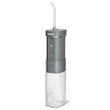 Cordless Slide Professional Water Flosser&comma; Portable Collapsible for Travel and Storage&comma; with Travel Bag and 4 Tips&comma; ADA Accepted&comma; Rechargeable and Waterproof&comma; Modern Gray WF-17CD017-1