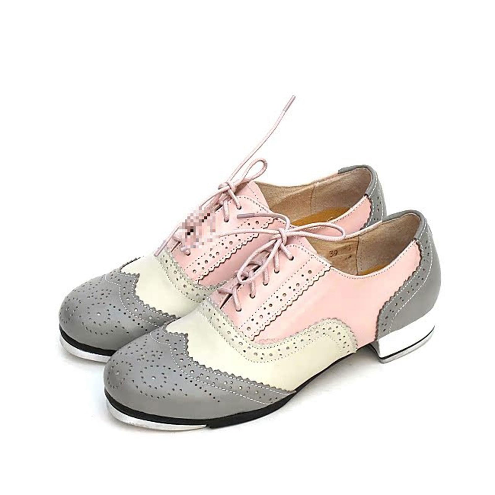 LuminescentDream Girls Tap Dancing Shoes,Beginner Tap Dance Shoe,Soft Leather Jazz Shoe,Breathable Lightweight And Comfortable Dance Shoes,for Stage Performances