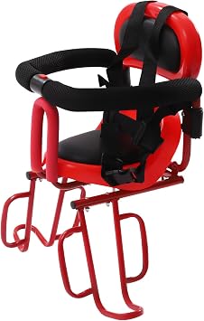 DHBREK Kids Bike Seat Rear Mounted Bike Seat Child Rear Seat with Seat Cushion, Bicycle Accessories for Adult Bikes Bicycle Baby Kids Rear Seat with Back Rest Foot, Easy to Use and Installation