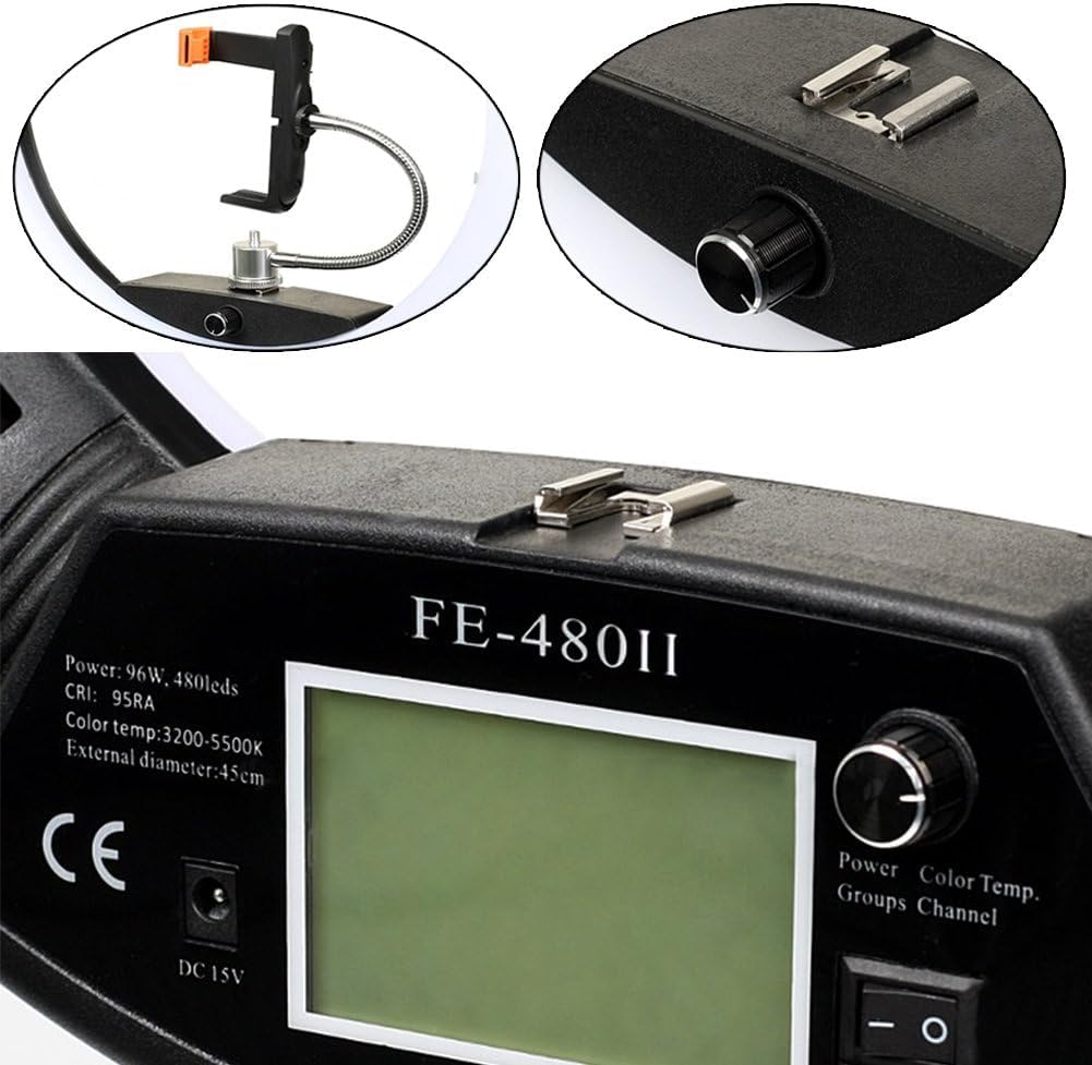 18 pollici display digitale telecomando dimmerabile 3200K-5500K LED anello luce kit per fotocamera smartphone ritratto selfie foto video studio fotografia continua (senza borsa e treppiede)
