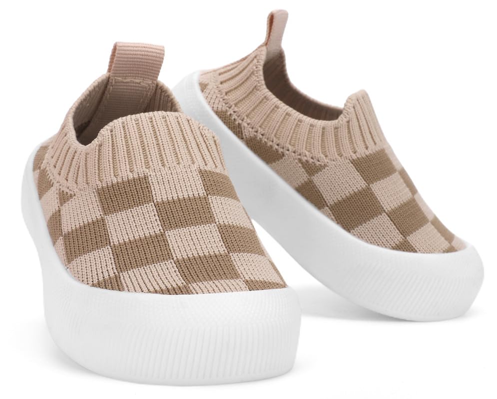 QIETION Baby First-Walking Shoes Trainers Toddler Infant Boys Girls Soft Sole Non Slip Cotton Canvas Mesh Breathable Lightweight TPR Material Slip-on Sneakers Outdoor2