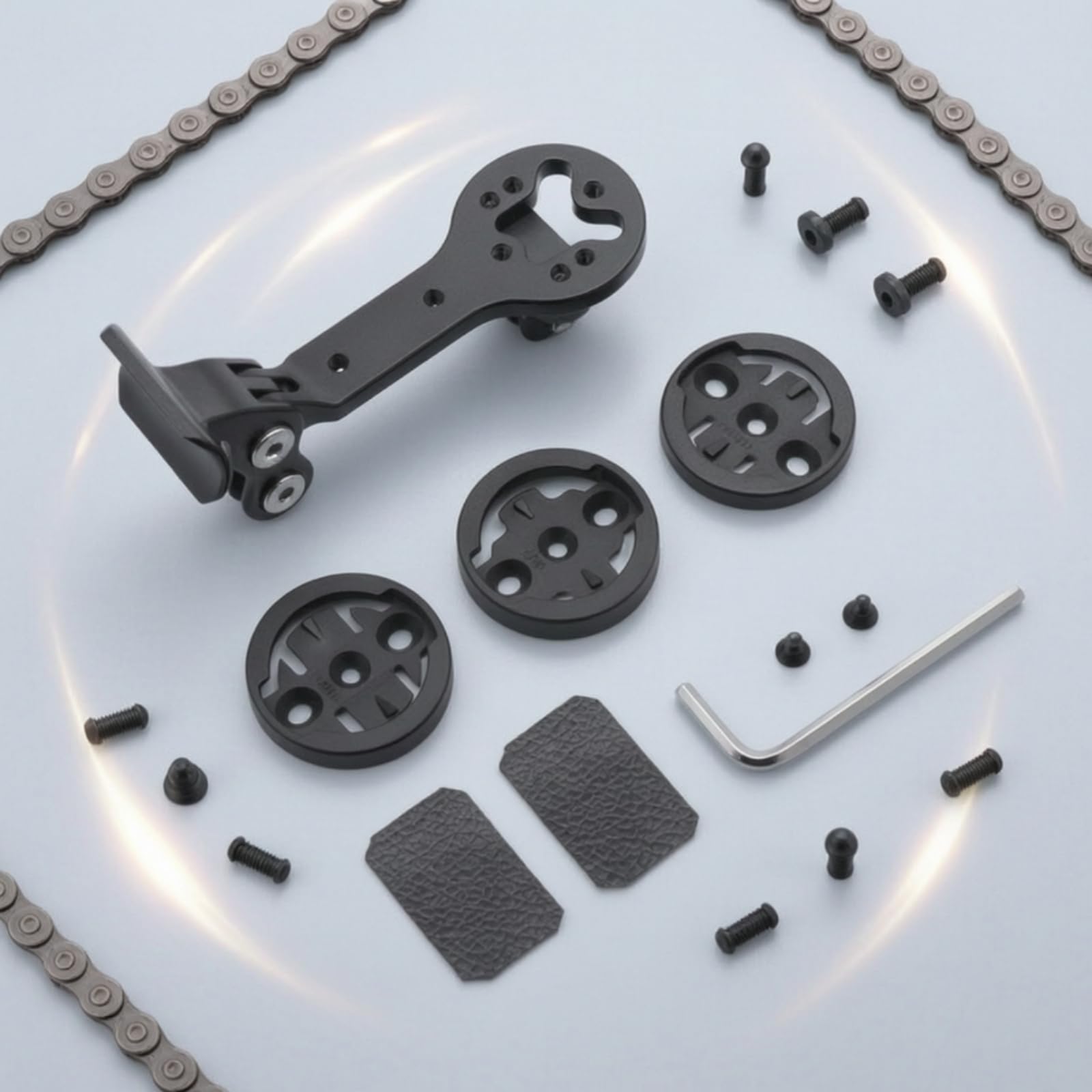 Baoblaze Support Guidon Vélo Support Compteur Caméra Éclairage Matériau Aluminium Plastique Robustesse Légèreté Compatibilité Multi Appareils Adapté au