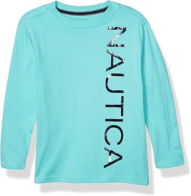 Amazon.com: Nautica playera con logo de cuello redondo de manga larga para  niño : Ropa, Zapatos y Joyería