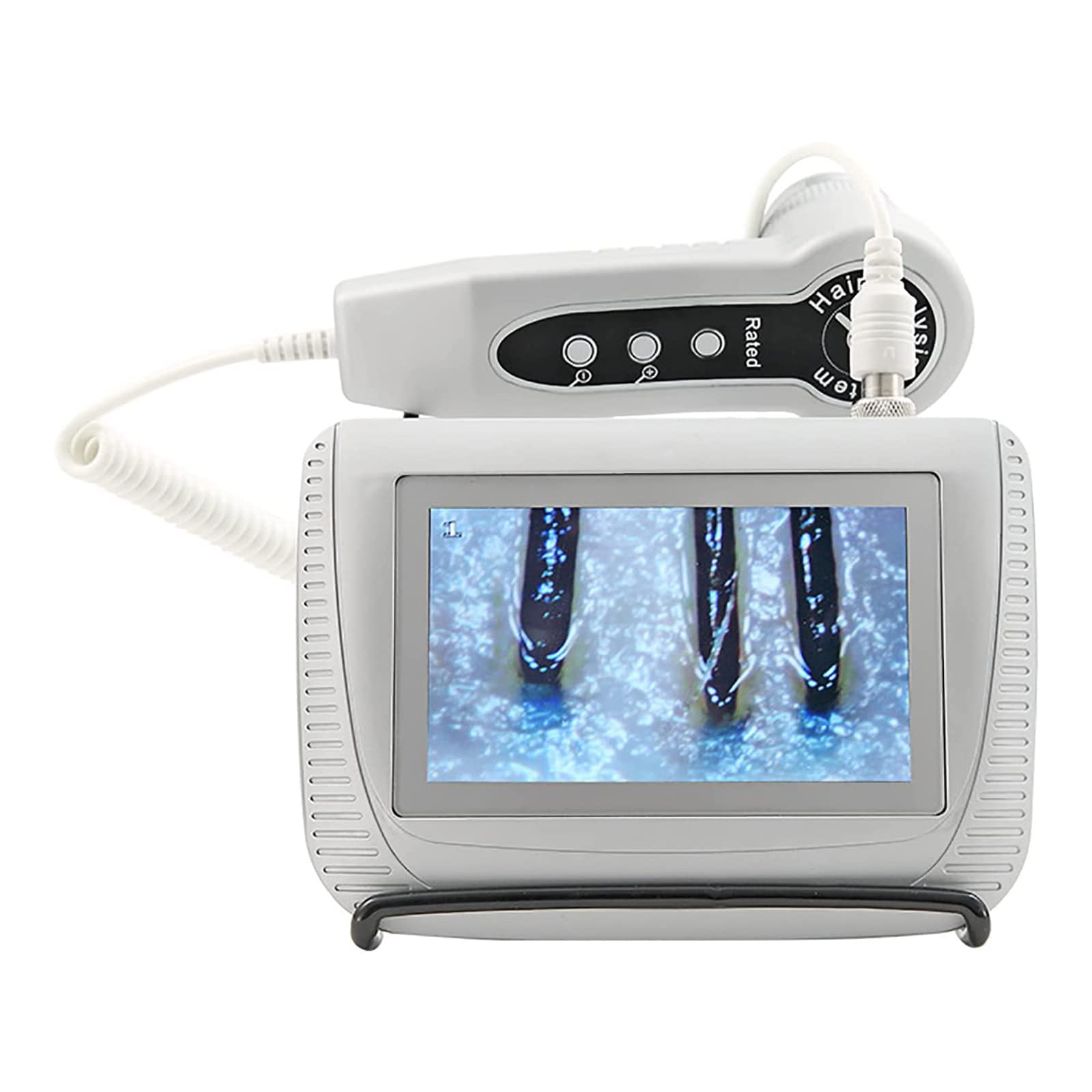 LBWF 5 Inch Skin Hair Analyzer, 50X 200X Skin Hair Scalp Detector, Skin Health Analyzer Hair Follicle Detector Skin Care Instrument, Hair Analyser Machine Detection for Home Salon Use