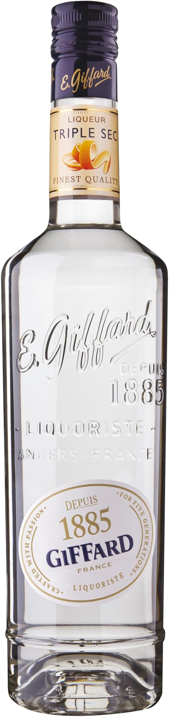 Triple Sec Liqueur - Orange Bark Liqueur - French Recipe - Fruity and Powerful, Perfect for Margarita and Cosmpolitan Cocktail Serves - 70cl, 25% vol