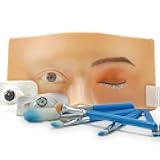 Makeup Practice face Eye Makeup Silicone Makeup Practice Board Realistic Face Model Makeup Practice Mask,With Replaceable Eyes (Eye makeup and makeup board,Yellow)